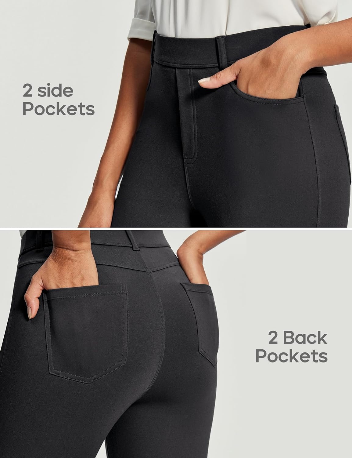 image:imageHeathyoga Womens Dress Pants Pull On Stretchy Work Pants Women Business Casual Outfits Slacks for Women Teacher Pants OfficeBlack 25