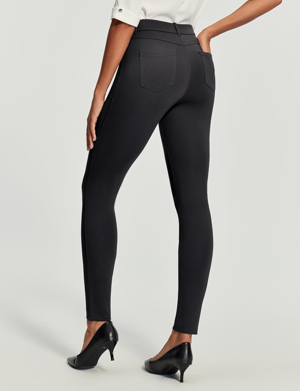 image:imageHeathyoga Womens Dress Pants Pull On Stretchy Work Pants Women Business Casual Outfits Slacks for Women Teacher Pants OfficeBlack