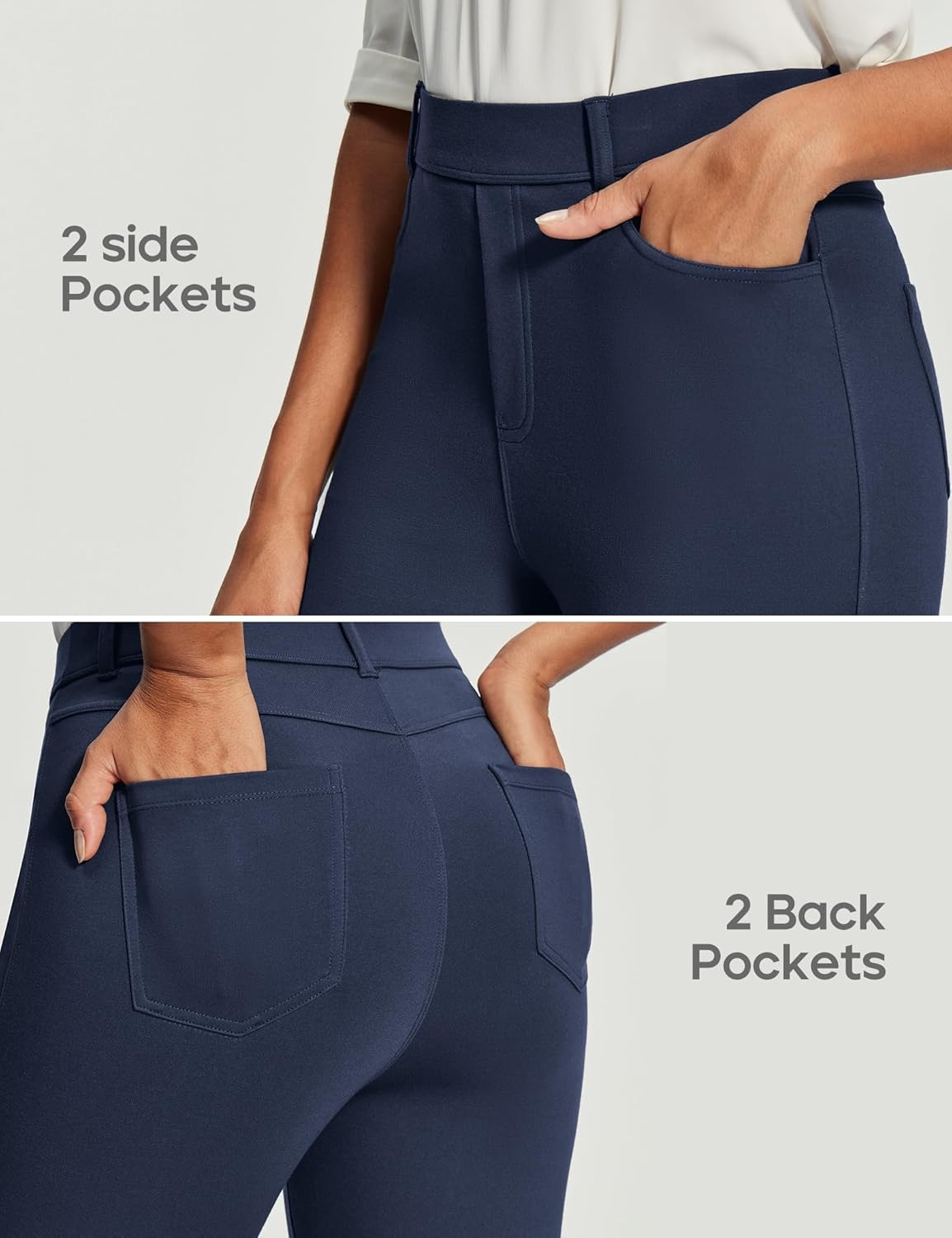image:imageHeathyoga Womens Dress Pants Pull On Stretchy Work Pants Women Business Casual Outfits Slacks for Women Teacher Pants OfficeBlue