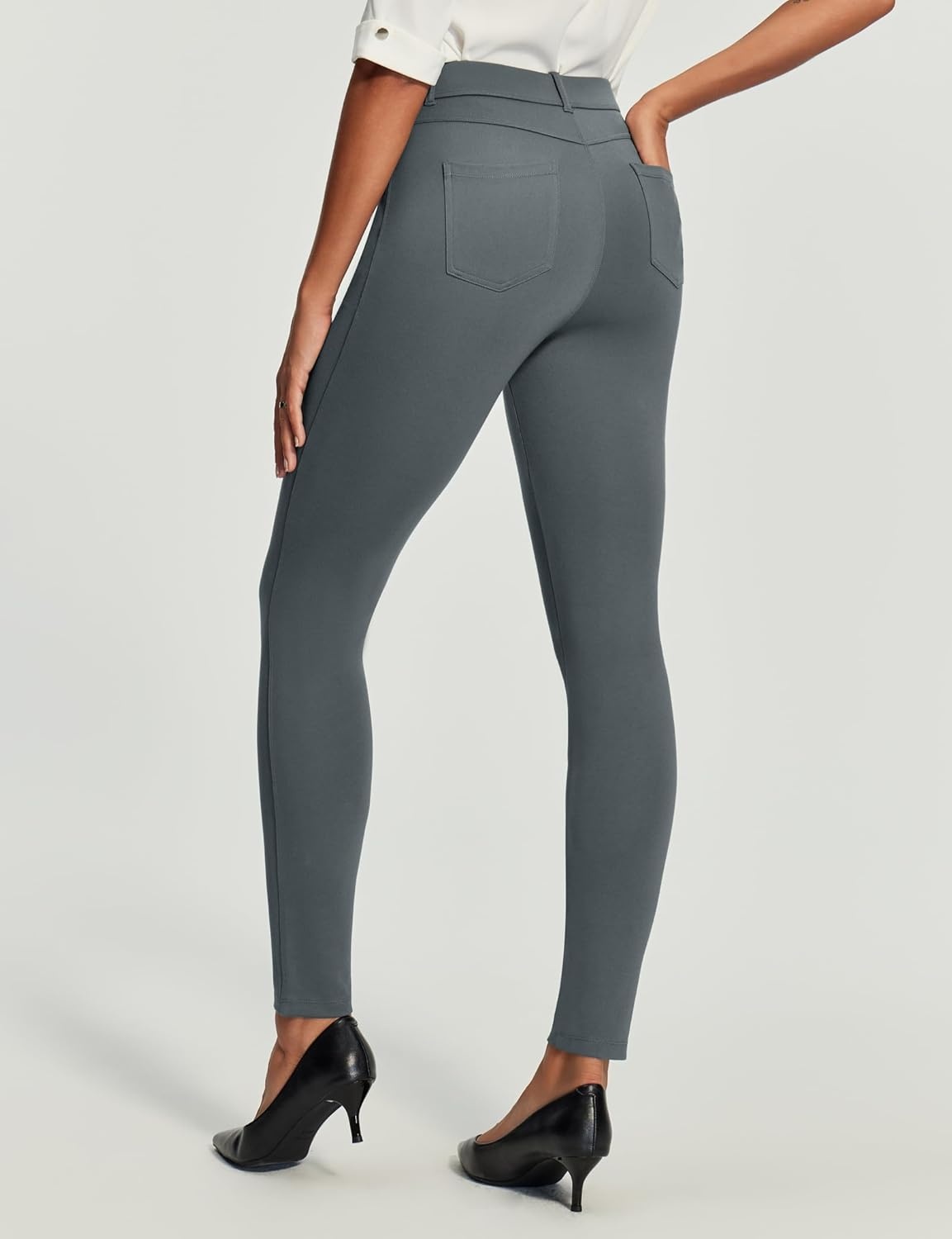 image:imageHeathyoga Womens Dress Pants Pull On Stretchy Work Pants Women Business Casual Outfits Slacks for Women Teacher Pants OfficeGrey
