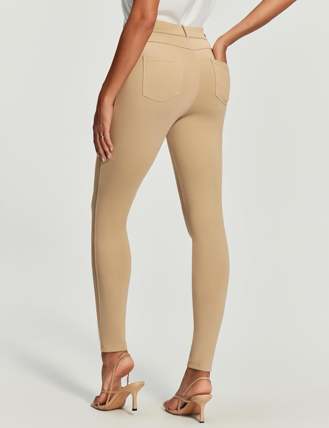 image:imageHeathyoga Womens Dress Pants Pull On Stretchy Work Pants Women Business Casual Outfits Slacks for Women Teacher Pants OfficeKhaki