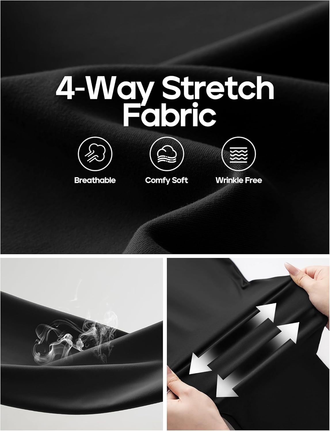 image:imageHeathyoga Womens Dress Pants Pull On Wide Leg Stretchy Work Pants Women Business Casual Outfits Slacks for Women TrousersBlack