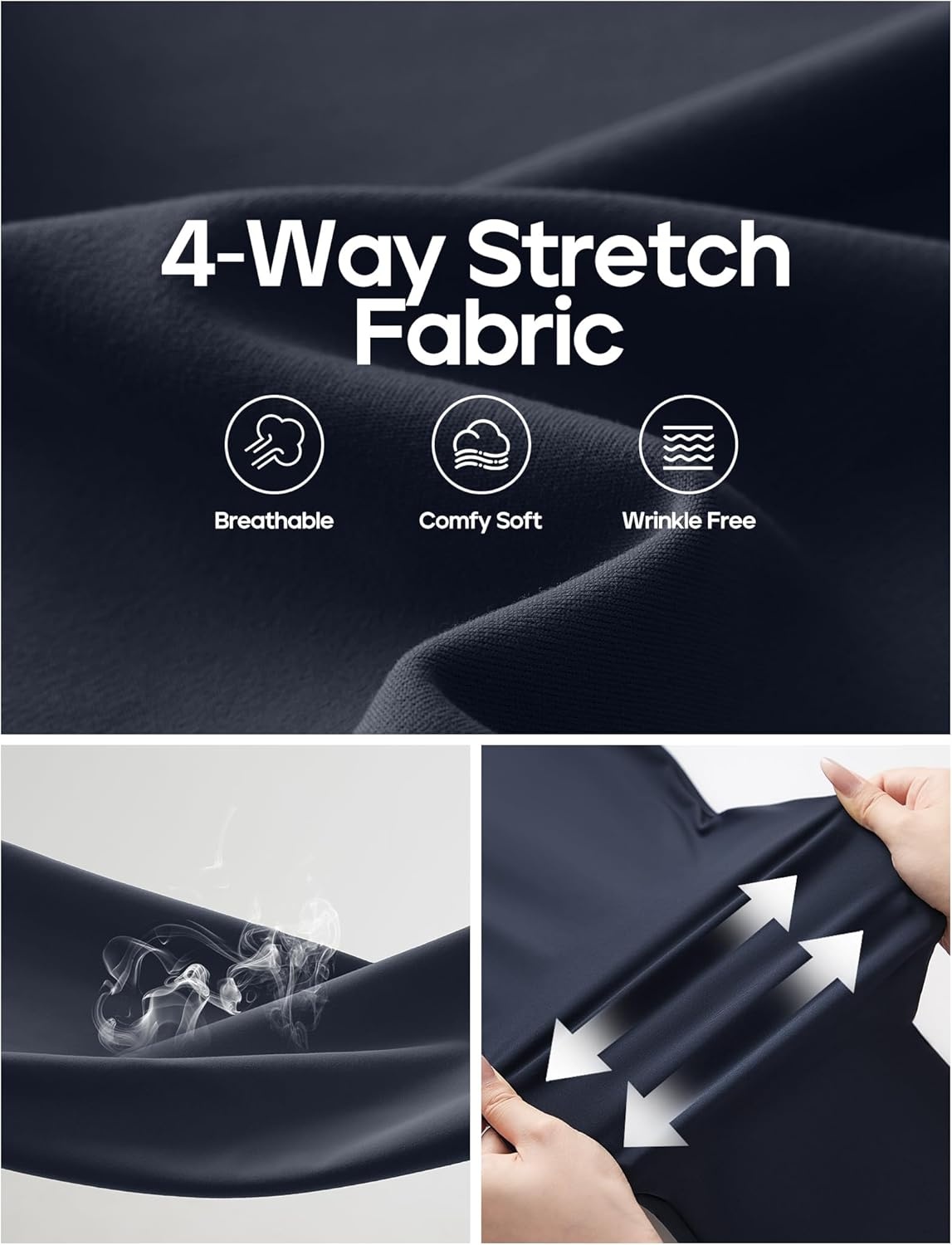 image:imageHeathyoga Womens Dress Pants Pull On Wide Leg Stretchy Work Pants Women Business Casual Outfits Slacks for Women TrousersDark Blue