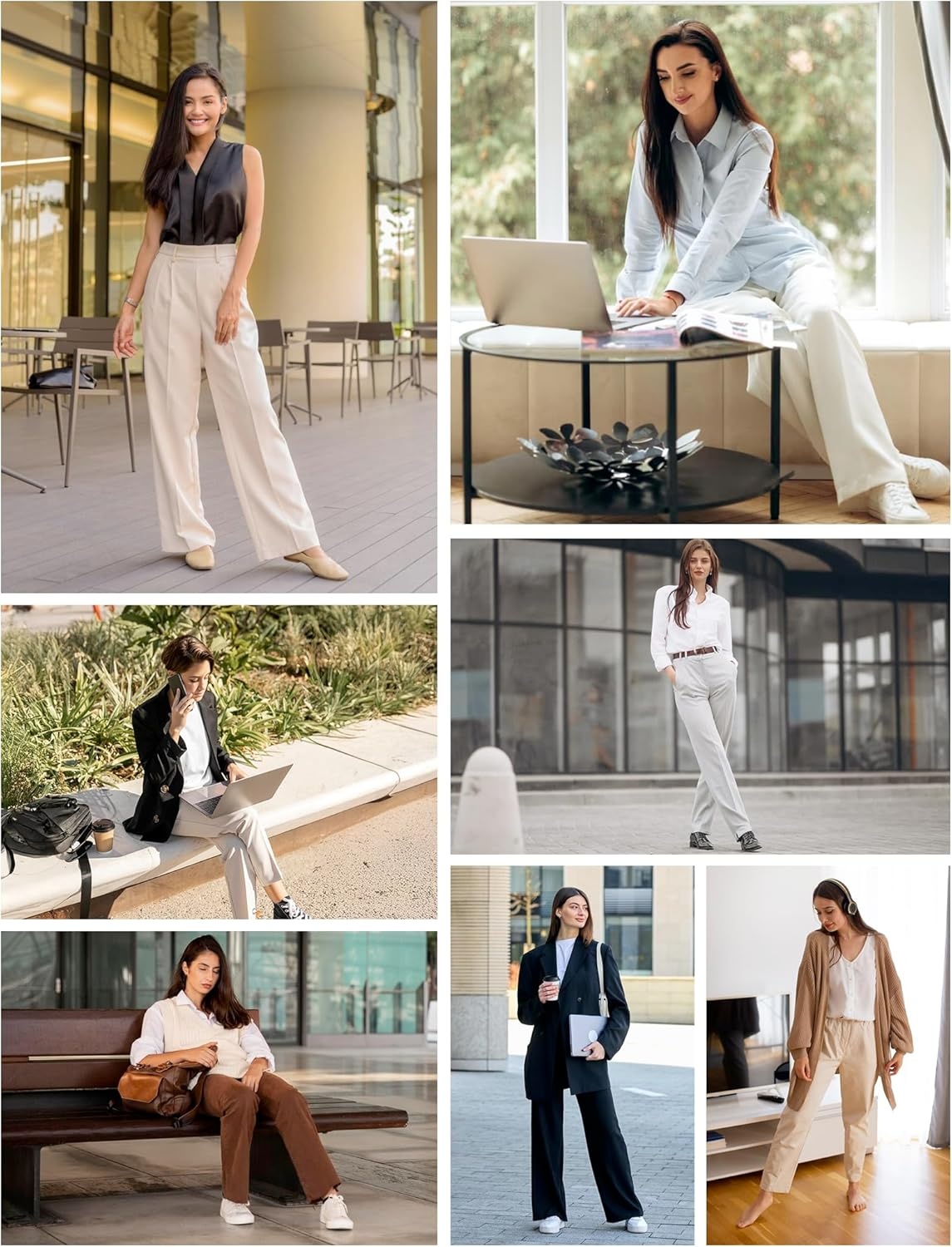 image:imageHeathyoga Womens Dress Pants Pull On Wide Leg Stretchy Work Pants Women Business Casual Outfits Slacks for Women TrousersDark Charcoal
