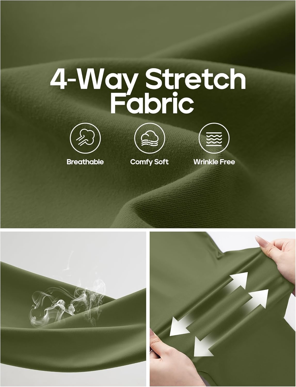 image:imageHeathyoga Womens Dress Pants Pull On Wide Leg Stretchy Work Pants Women Business Casual Outfits Slacks for Women TrousersLoden Green