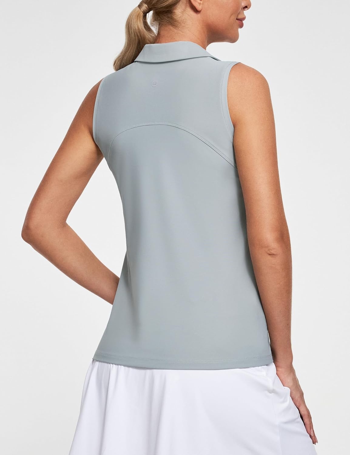 image:imageHeathyoga Womens Golf Shirt Golf Tank Tops for Women Polo Tennis Shirts Sleeveless Golf Shirts for Women Quick DryGrey