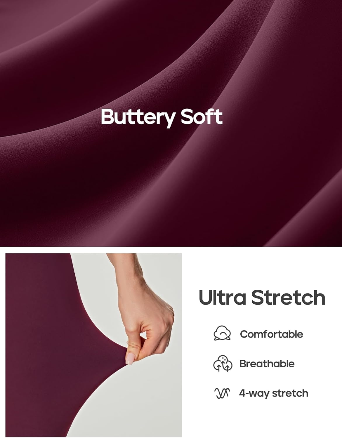 image:imageHeathyoga Womens Leggings with Pocket Buttery Soft Legging for Women Tummy Control High Waisted Yoga PantsWine Red