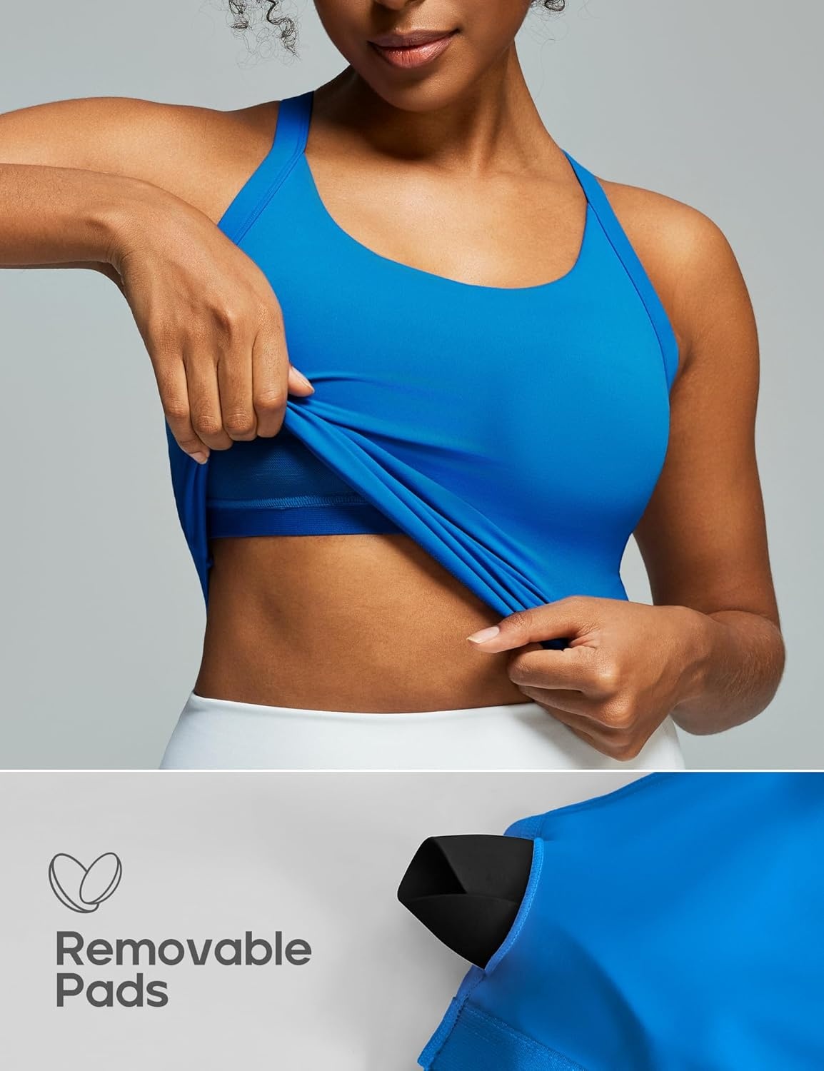 image:imageHeathyoga Workout Tank Tops Women with Built in Bras Racerback Tank Tops for Women Trendy CutOut Summer Tops Yoga PilatesBlue