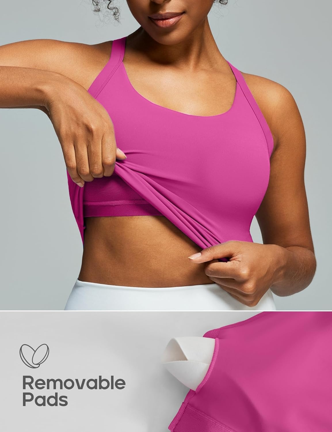 image:imageHeathyoga Workout Tank Tops Women with Built in Bras Racerback Tank Tops for Women Trendy CutOut Summer Tops Yoga PilatesPink