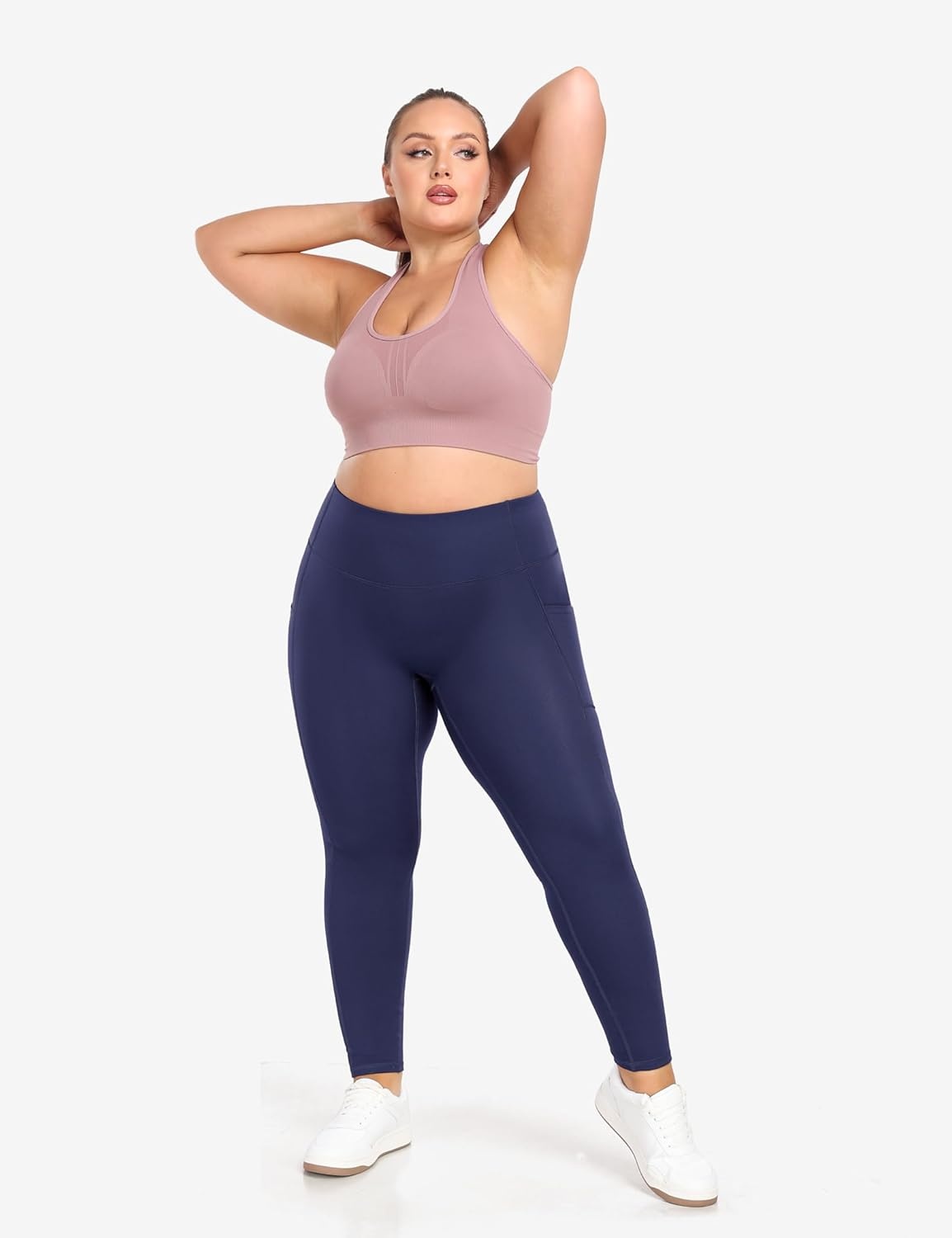 image:imageHeathyoga X6XL Plus Size Leggings for Women with Pockets Tummy Control Plus Size Yoga Pants High Waist Workout ClothesDarkblue