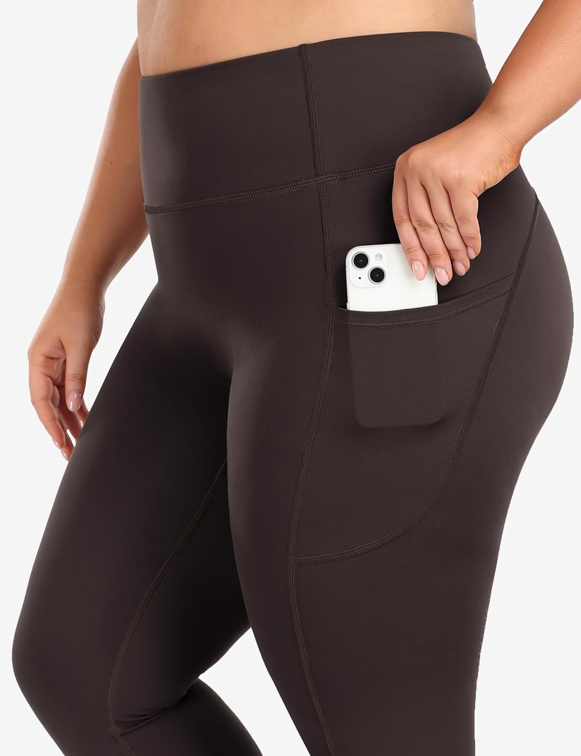 image:imageHeathyoga X6XL Plus Size Leggings for Women with Pockets Tummy Control Plus Size Yoga Pants High Waist Workout ClothesEspresso