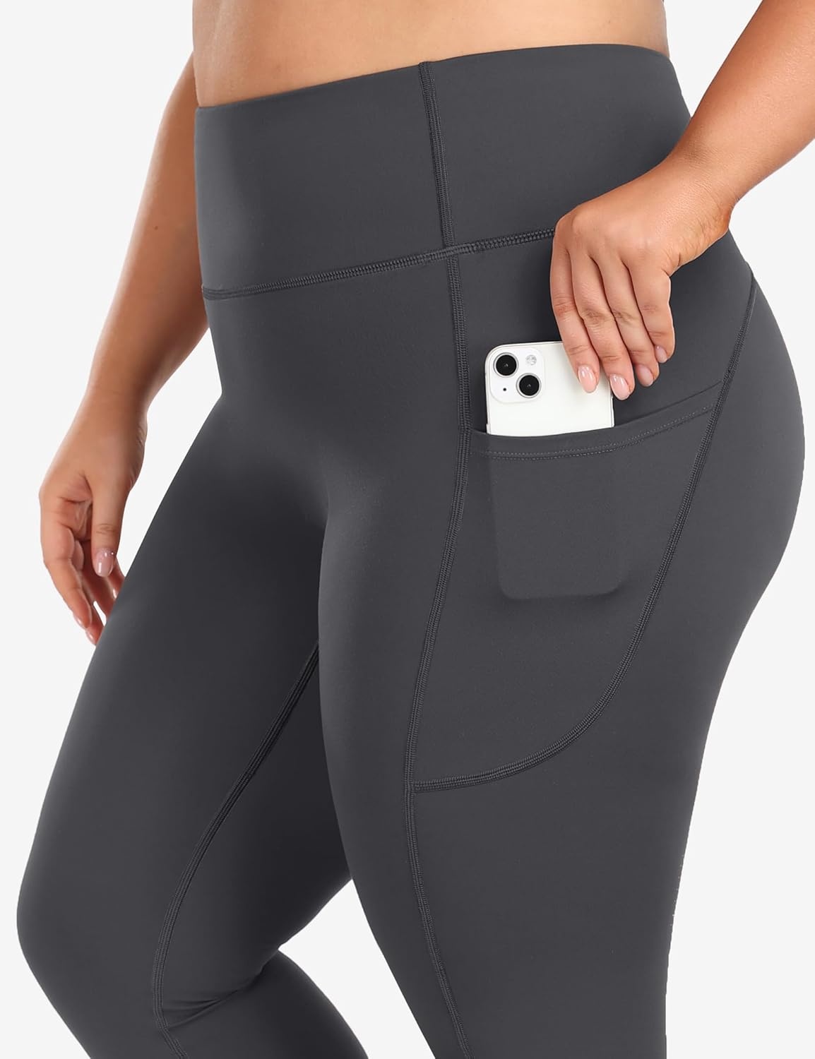 image:imageHeathyoga X6XL Plus Size Leggings for Women with Pockets Tummy Control Plus Size Yoga Pants High Waist Workout ClothesGray
