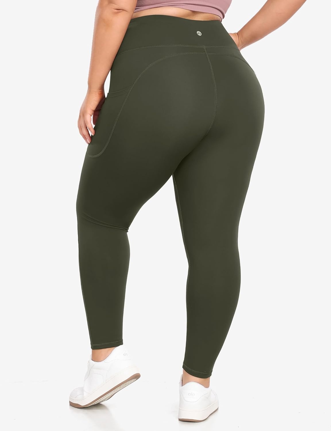 image:imageHeathyoga X6XL Plus Size Leggings for Women with Pockets Tummy Control Plus Size Yoga Pants High Waist Workout ClothesLegacy Green