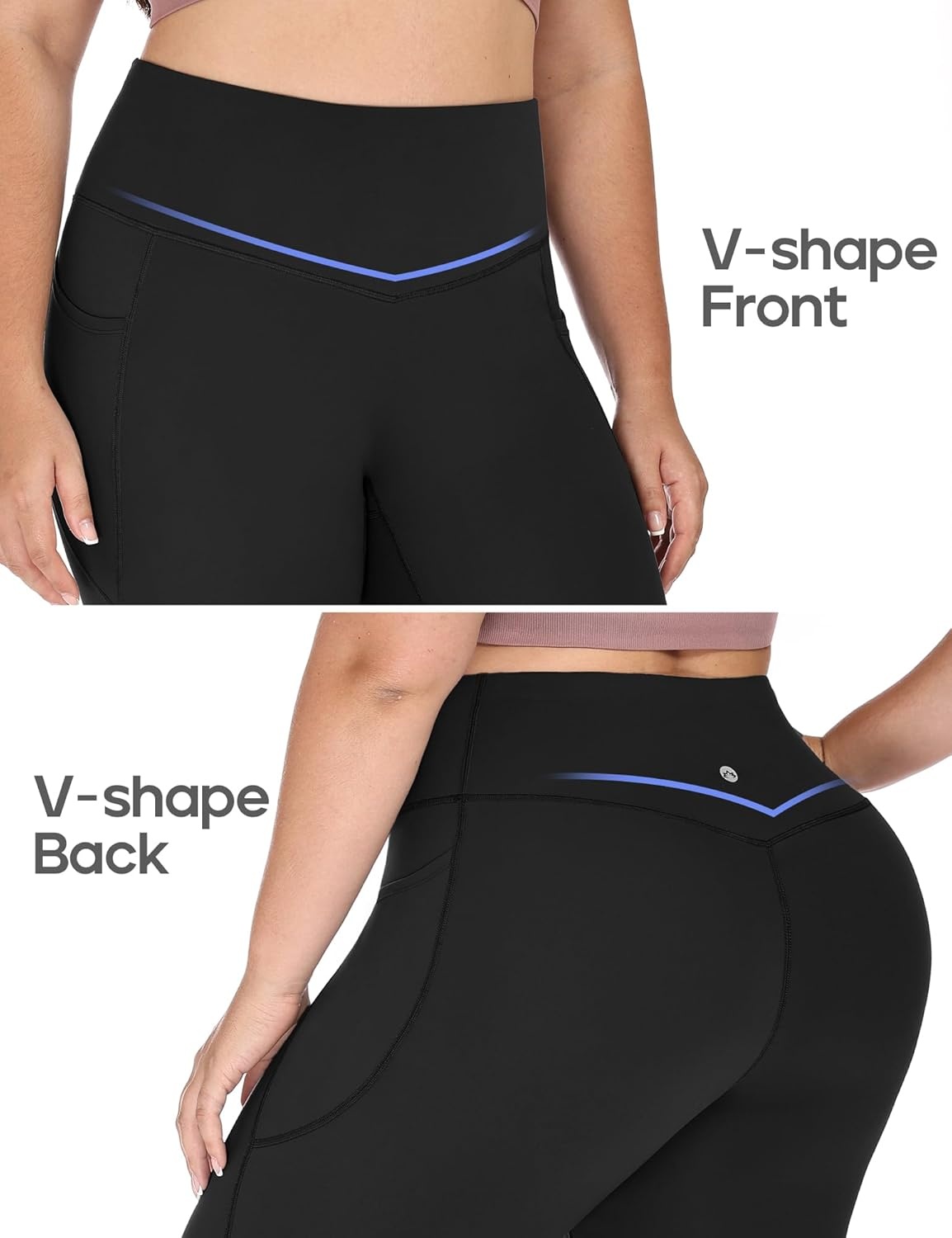 image:imageHeathyoga XL6XL Plus Size Capri Leggings for Women with Pockets Tummy Control Capri Yoga Pants High Waisted LeggingsBlack