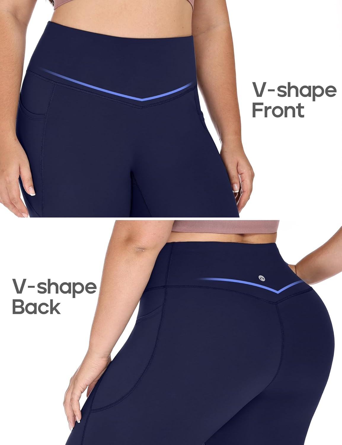 image:imageHeathyoga XL6XL Plus Size Capri Leggings for Women with Pockets Tummy Control Capri Yoga Pants High Waisted LeggingsDark Blue