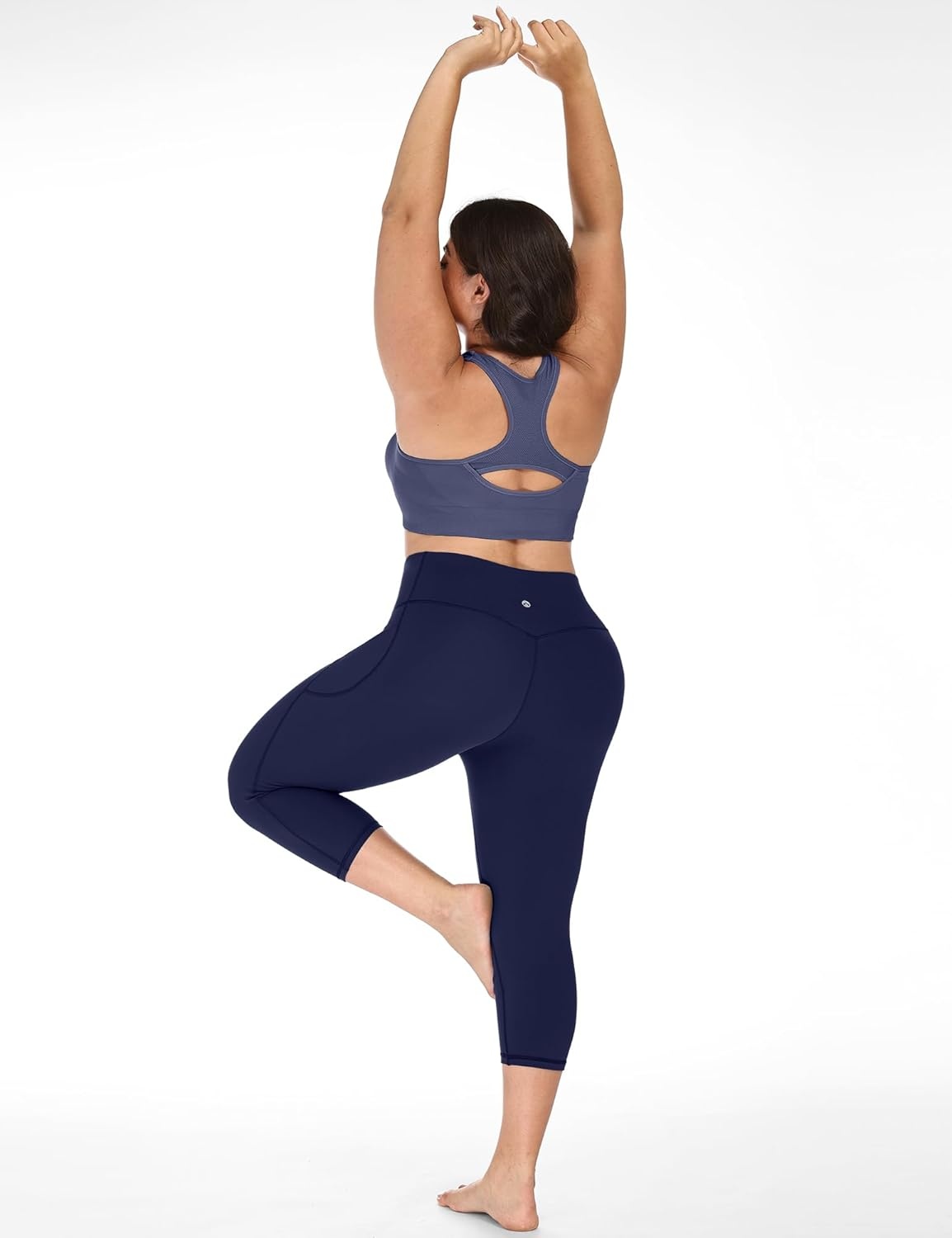 image:imageHeathyoga XL6XL Plus Size Capri Leggings for Women with Pockets Tummy Control Capri Yoga Pants High Waisted LeggingsDark Blue