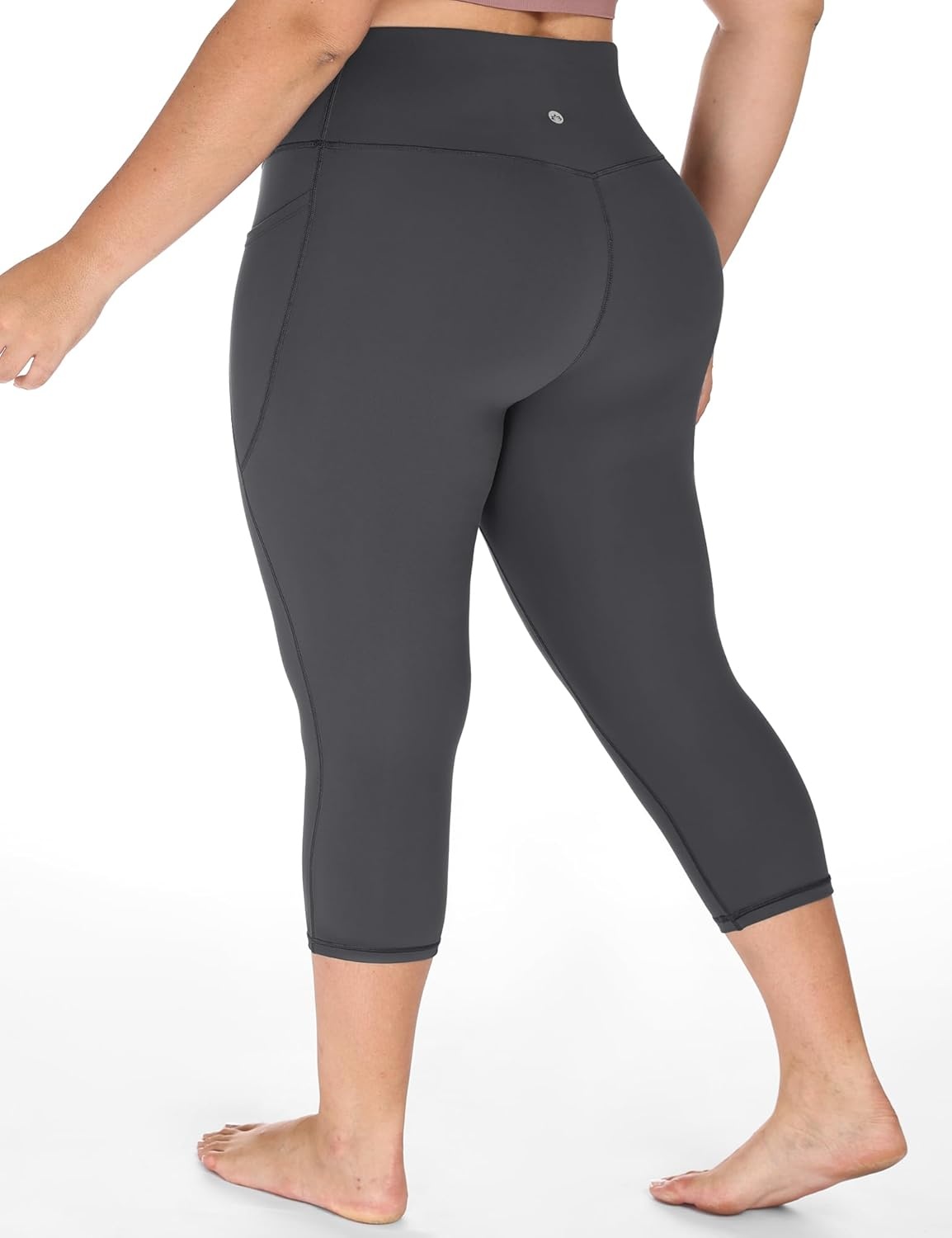 image:imageHeathyoga XL6XL Plus Size Capri Leggings for Women with Pockets Tummy Control Capri Yoga Pants High Waisted LeggingsDark Grey