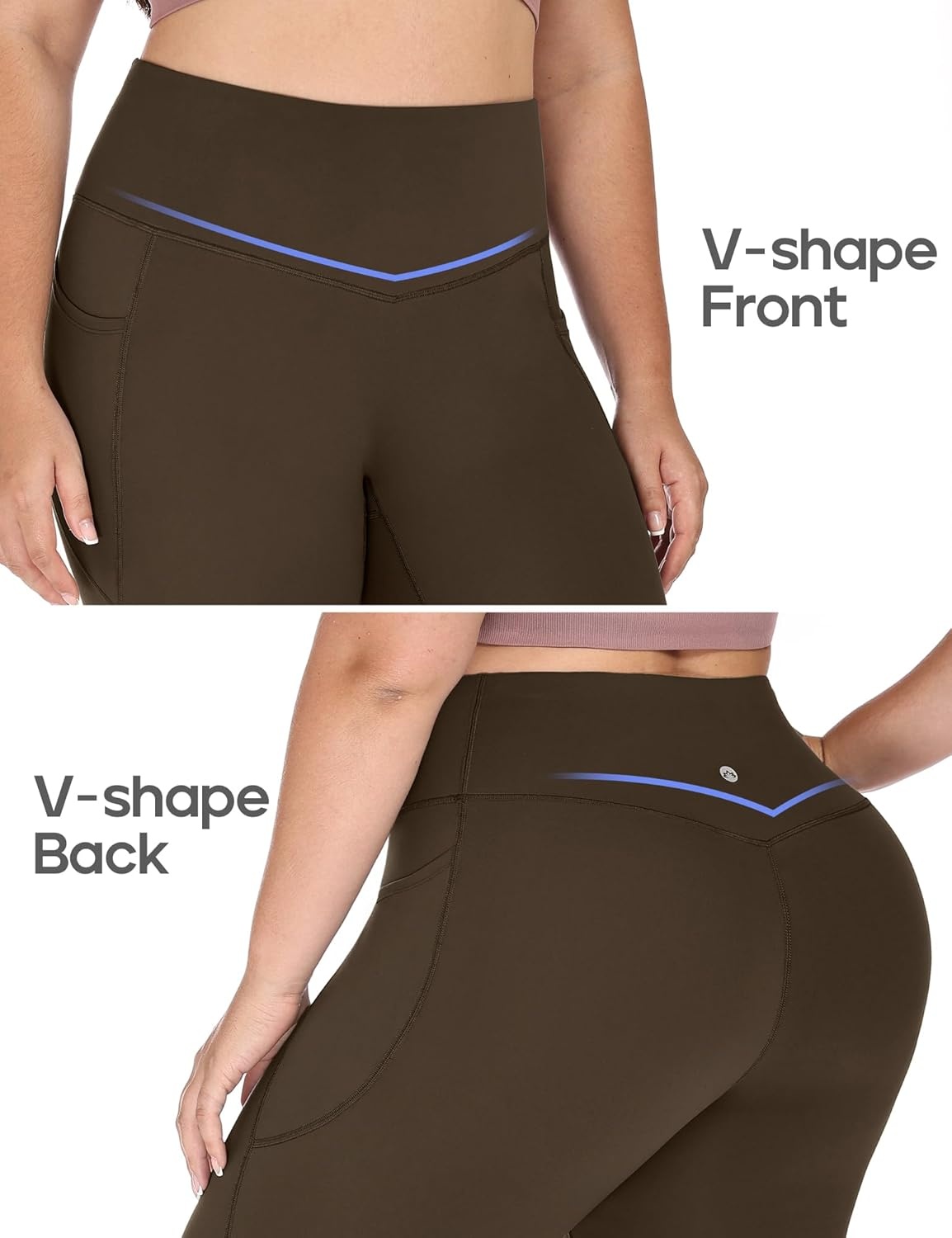 image:imageHeathyoga XL6XL Plus Size Capri Leggings for Women with Pockets Tummy Control Capri Yoga Pants High Waisted LeggingsEspresso