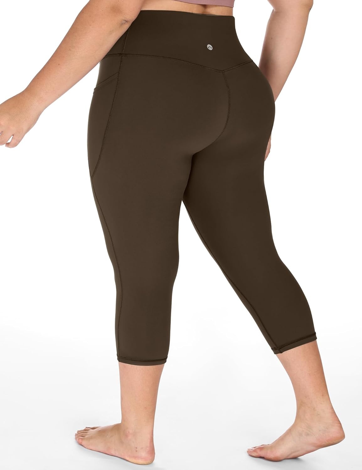 image:imageHeathyoga XL6XL Plus Size Capri Leggings for Women with Pockets Tummy Control Capri Yoga Pants High Waisted LeggingsEspresso