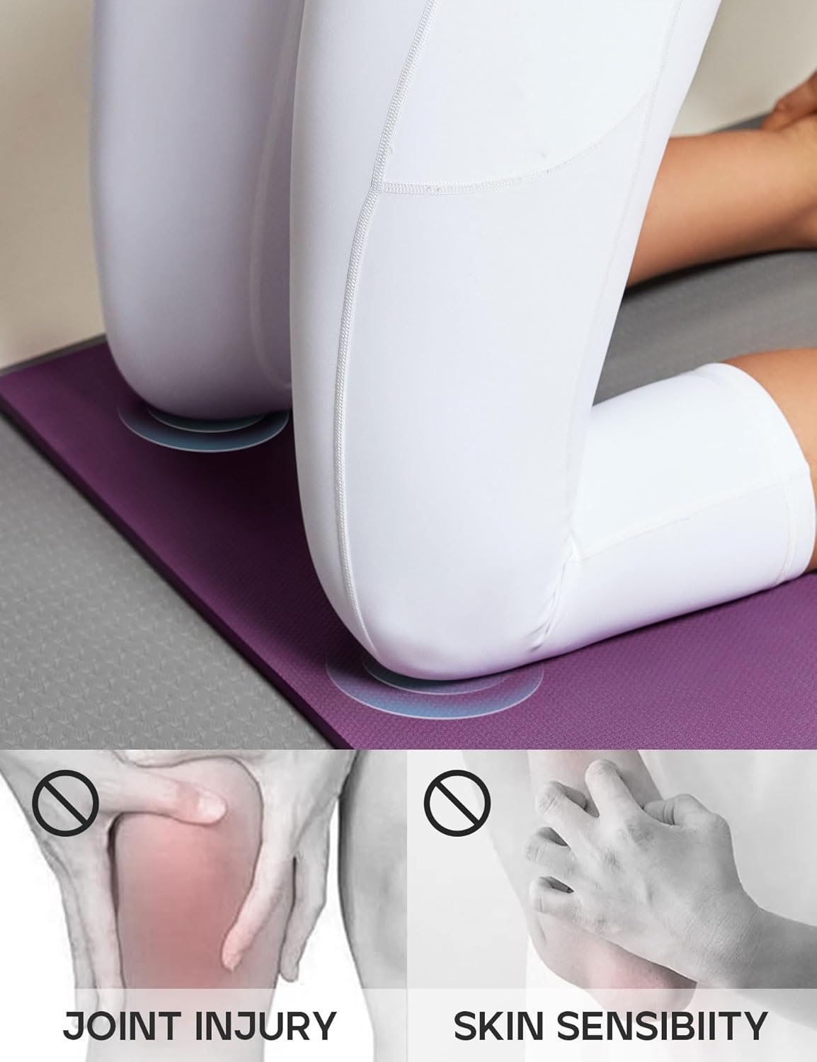 image:imageYoga Knee Pads Cushion NonSlip Knee Mat by Heathyoga Knee Pad for Gardening Yard Work Yoga Knee Pad Cushion for Yoga and Floor Exercises Yoga Mat Accessory 26x10x05Purple