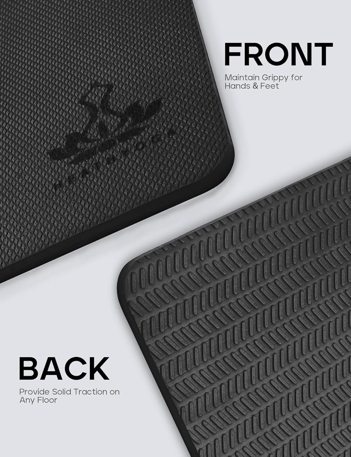 image:imageYoga Knee Pads Cushion NonSlip Knee Mat by Heathyoga Knee Pad for Gardening Yard Work Yoga Knee Pad Cushion for Yoga and Floor Exercises Yoga Mat Accessory 26x10x05Black