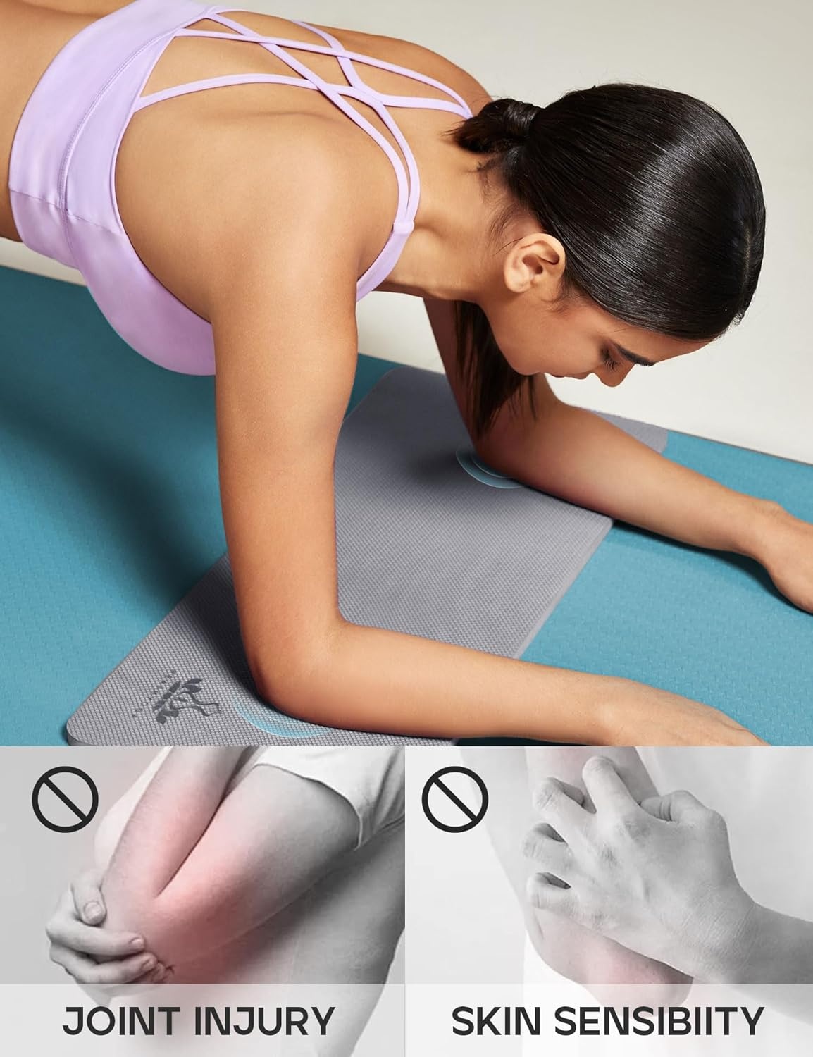 image:imageYoga Knee Pads Cushion NonSlip Knee Mat by Heathyoga Knee Pad for Gardening Yard Work Yoga Knee Pad Cushion for Yoga and Floor Exercises Yoga Mat Accessory 26x10x05Dark Gray