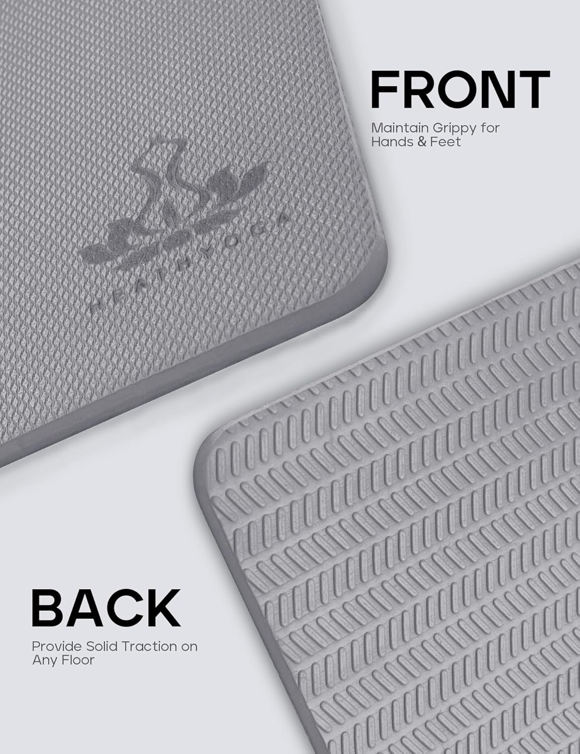 image:imageYoga Knee Pads Cushion NonSlip Knee Mat by Heathyoga Knee Pad for Gardening Yard Work Yoga Knee Pad Cushion for Yoga and Floor Exercises Yoga Mat Accessory 26x10x05Dark Gray