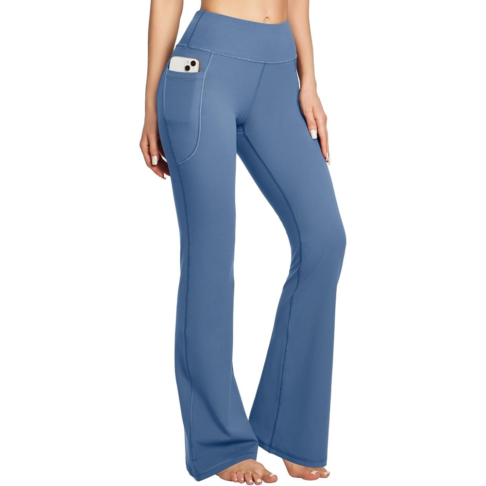 image:imageHeathyoga 283032 Yoga Pants Women Wide Leg Yoga Pants with Pockets for Women Flare Leggings Bootcut Work Dress PantsOasis Blue
