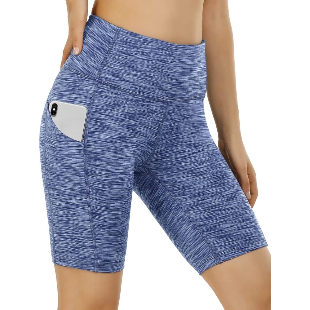 image:imageHeathyoga Biker Shorts Women Tummy Control 5 Workout Shorts Women with Pockets High Waisted Spandex Short for Gym Yoga8 Short Space Dye Blue