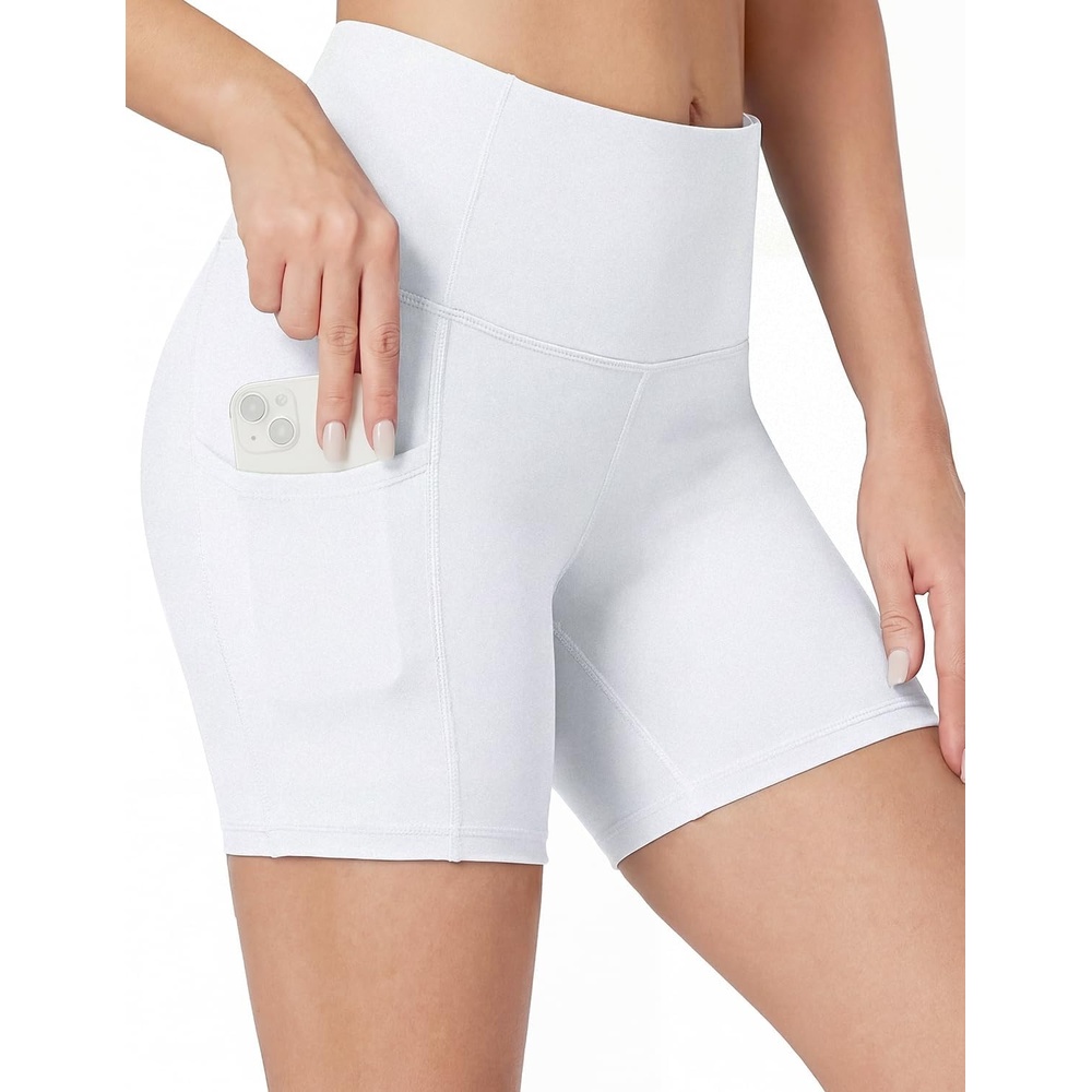 image:imageHeathyoga Biker Shorts Women Tummy Control 5 Workout Shorts Women with Pockets High Waisted Spandex Short for Gym YogaBone