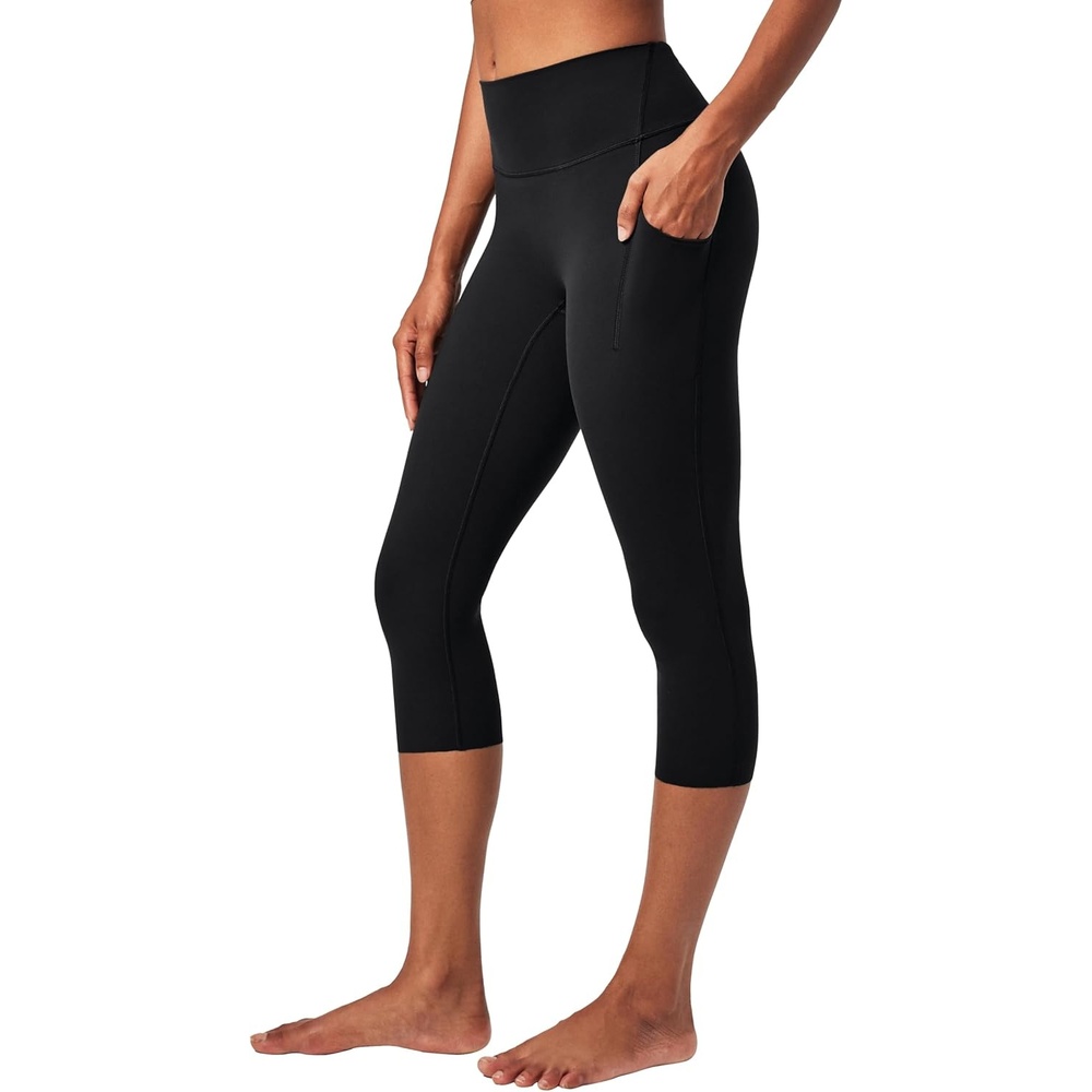 image:imageHeathyoga Buttery Soft Capri Leggings with Pockets for Women Tummy Control Capri Pants High Waisted Yoga Pants WomenBlack