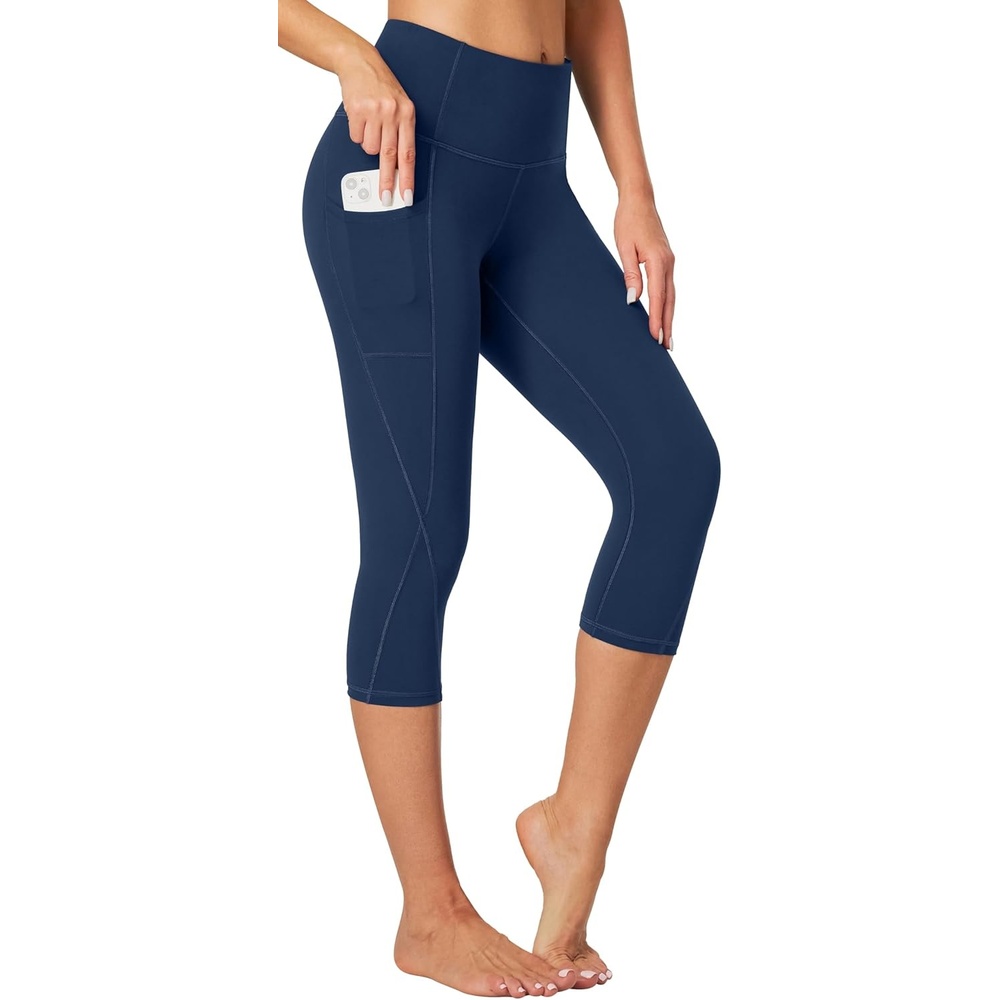 image:imageHeathyoga Capri Leggings for Women High Waisted Capri Leggings with Pockets for Women Tummy Control Yoga Pants WomenCapri Navy
