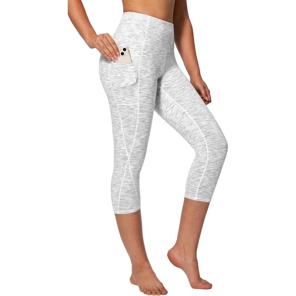image:imageHeathyoga Capri Leggings for Women High Waisted Capri Leggings with Pockets for Women Tummy Control Yoga Pants WomenFlow White