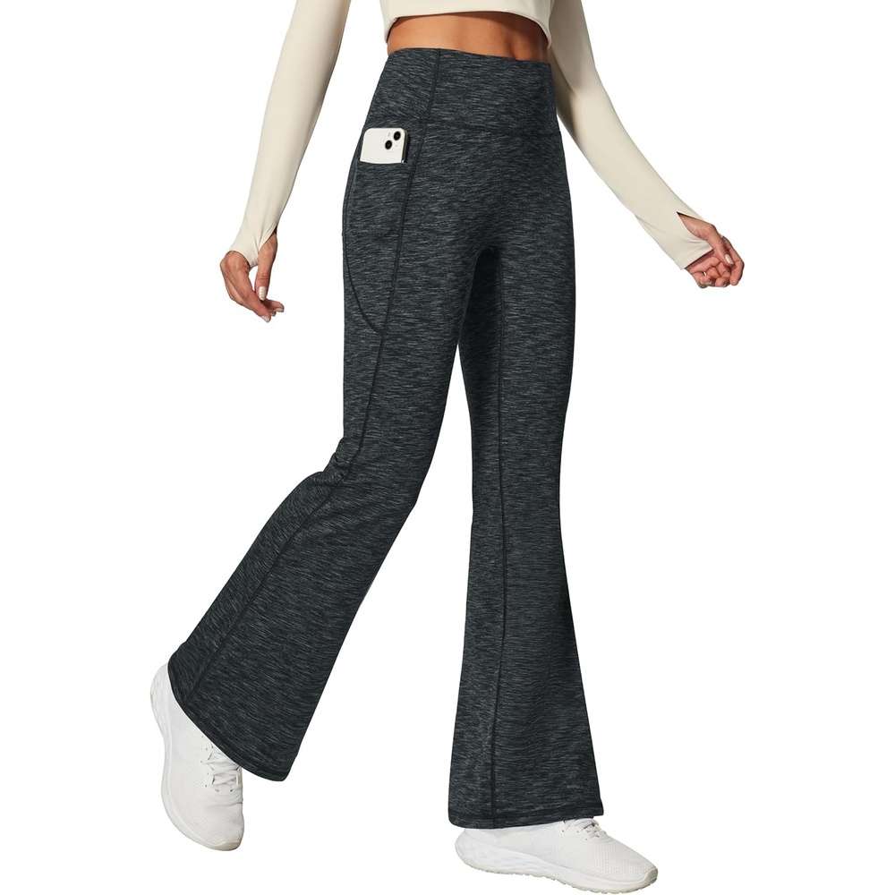 image:imageHeathyoga Fleece Lined Pants Women Yoga Pants with Pockets for Women Thermal Pants High Waist Flare Leggings for WinterInk