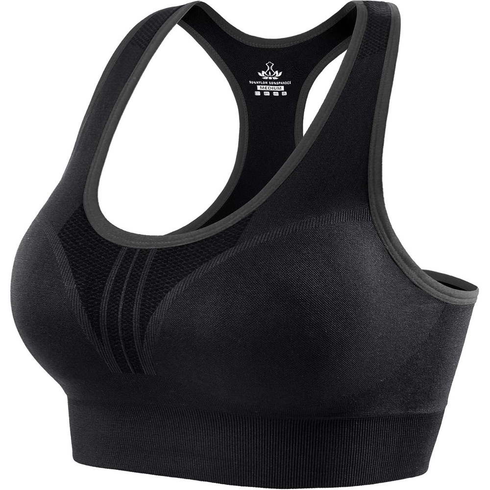 image:imageHeathyoga High Impact Sports Bras for Women High Support Padded Sports Bra Pack Racerback Bras for Women Workout Bra SetsDark