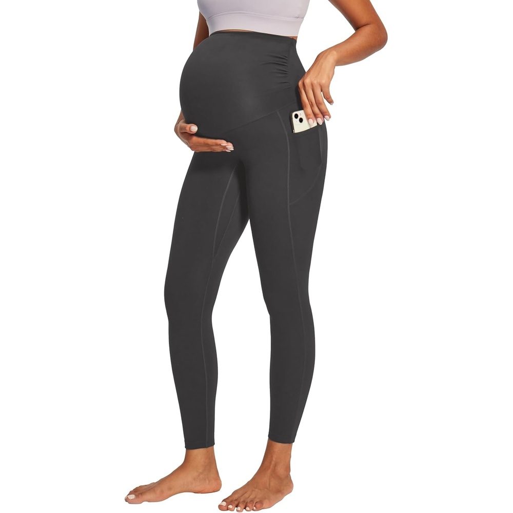 image:imageHeathyoga Maternity Leggings with Pockets Pregnancy Leggings for Women Maternity Workout Leggings Maternity Yoga PantsGray