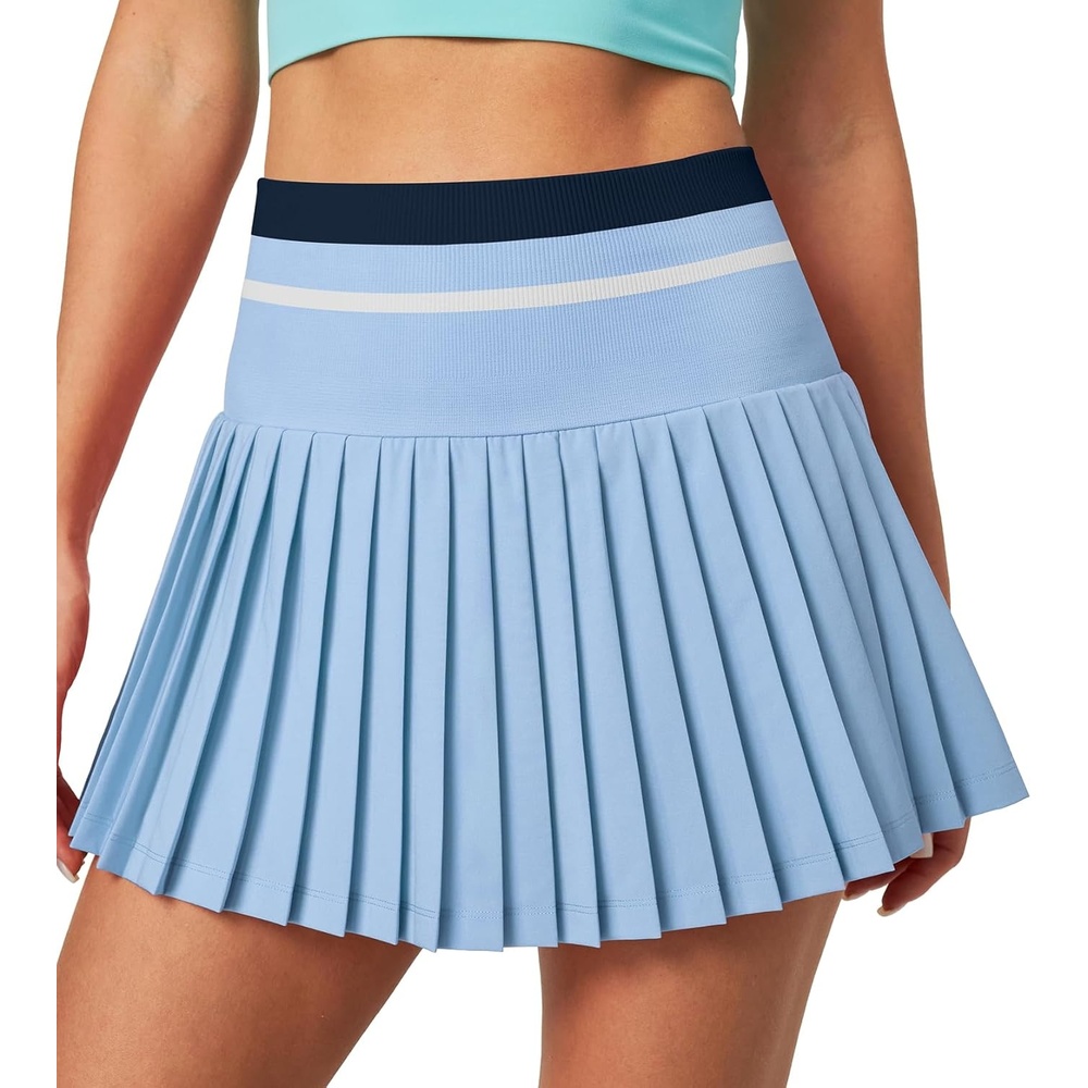 image:imageHeathyoga Pleated Tennis Skirt with Pockets for Women Tennis Skort for Woman High Waisted Golf Skirts Athletic SkirtAlice Blue