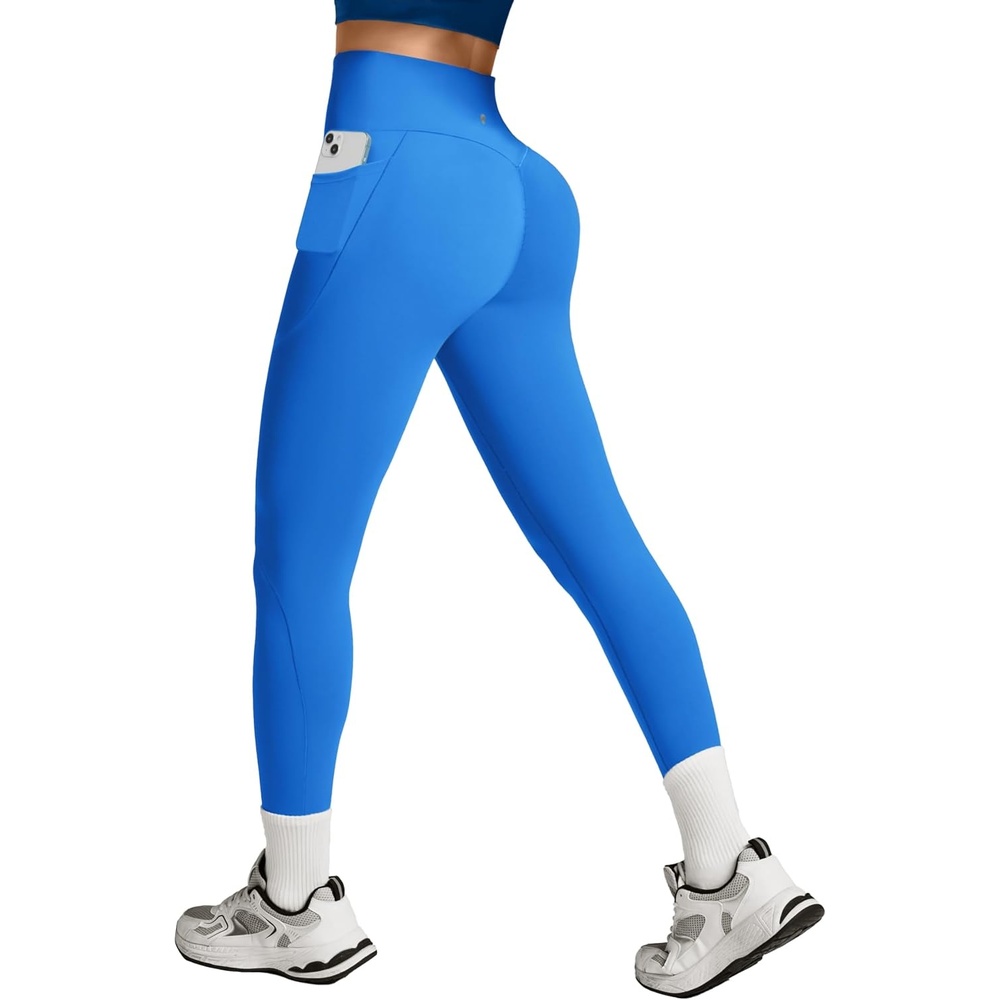 image:imageHeathyoga Scrunch Butt Lifting Leggings with Pockets for Women Tummy Control Compression Leggings No Front Seam Yoga PantsHorizon Blue