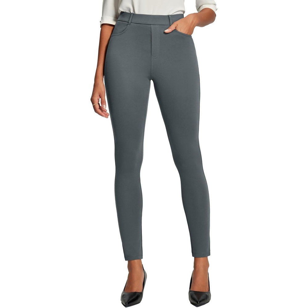 image:imageHeathyoga Womens Dress Pants Pull On Stretchy Work Pants Women Business Casual Outfits Slacks for Women Teacher Pants OfficeGrey