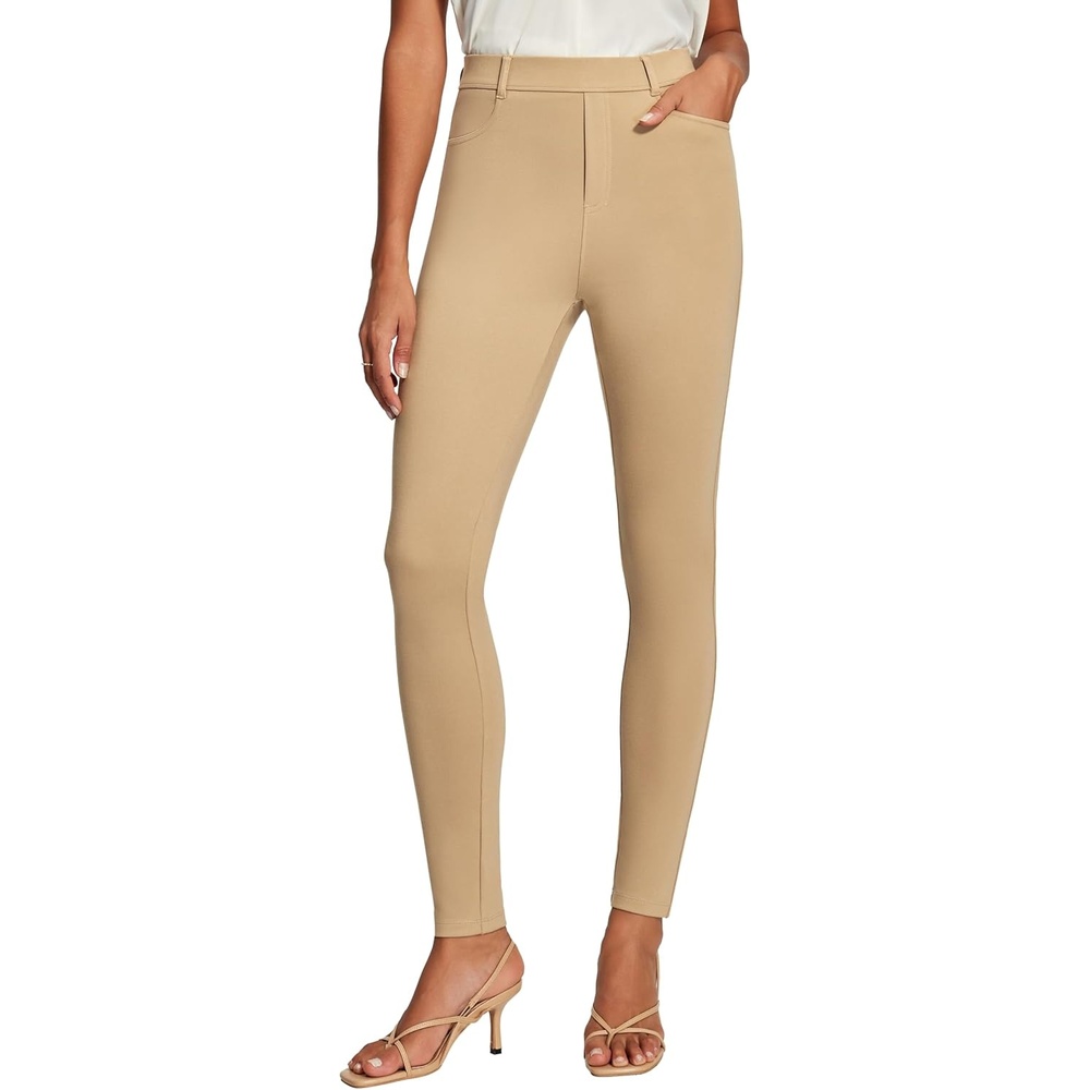 image:imageHeathyoga Womens Dress Pants Pull On Stretchy Work Pants Women Business Casual Outfits Slacks for Women Teacher Pants OfficeKhaki