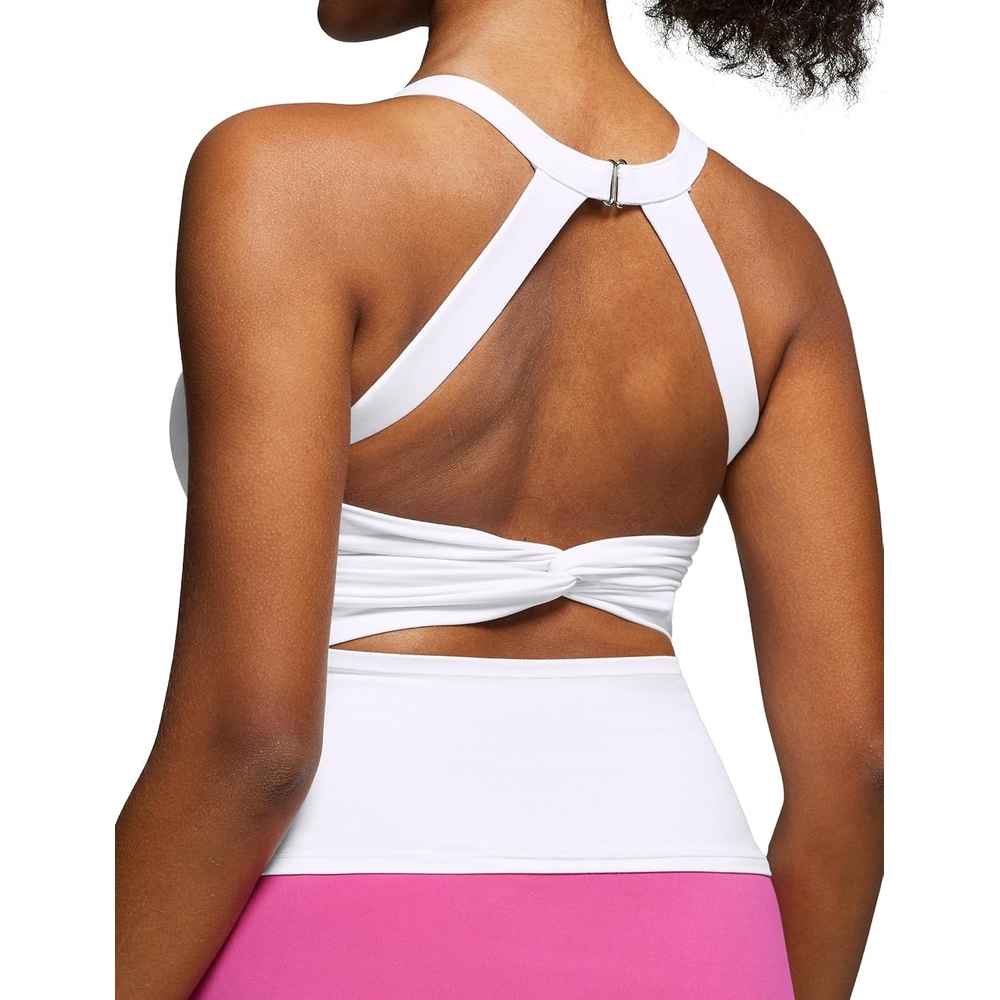 image:imageHeathyoga Workout Tank Tops Women with Built in Bras Racerback Tank Tops for Women Trendy CutOut Summer Tops Yoga PilatesWhite