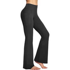 image:imageHeathyoga 283032 Yoga Pants Women Wide Leg Yoga Pants with Pockets for Women Flare Leggings Bootcut Work Dress PantsBlack 28