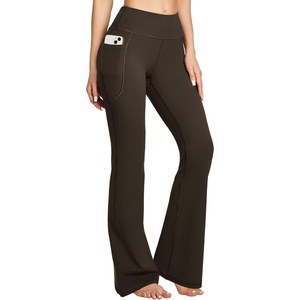 image:imageHeathyoga 283032 Yoga Pants Women Wide Leg Yoga Pants with Pockets for Women Flare Leggings Bootcut Work Dress PantsEspresso