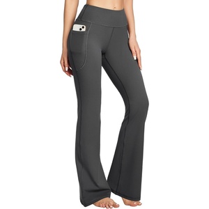 image:imageHeathyoga 283032 Yoga Pants Women Wide Leg Yoga Pants with Pockets for Women Flare Leggings Bootcut Work Dress PantsGray