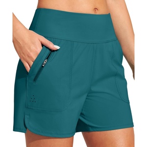 image:imageHeathyoga 5 Swim Board Shorts Women Strechy High Waisted Bathing Suits Bottoms Quick Dry UPF 50 Beach Shorts with LinerForest Green
