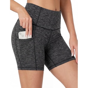 image:imageHeathyoga Biker Shorts Women Tummy Control 5 Workout Shorts Women with Pockets High Waisted Spandex Short for Gym YogaSpace Dye Mattblack