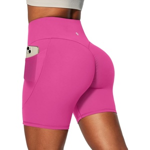 image:imageHeathyoga Biker Shorts Women Tummy Control 6 Butt Lifting Workout Shorts with Pockets Compression Yoga Shorts Spandex GymHot Pink