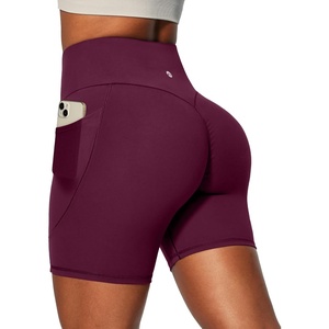 image:imageHeathyoga Biker Shorts Women Tummy Control 6 Butt Lifting Workout Shorts with Pockets Compression Yoga Shorts Spandex GymWine