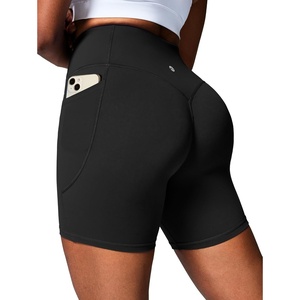 image:imageHeathyoga Butt Lifting Biker Shorts Women Tummy Control 6 Workout Shorts with Pockets Compression Yoga Shorts Spandex GymBlack