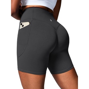 image:imageHeathyoga Butt Lifting Biker Shorts Women Tummy Control 6 Workout Shorts with Pockets Compression Yoga Shorts Spandex GymGrey